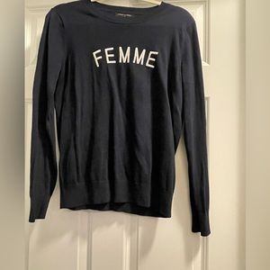 Navy Blue Medium Banana Republic Sweater (Medium) w/white stitched lettering